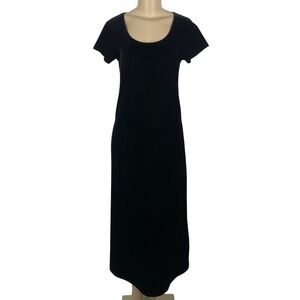 Vintage Cassini Black Velvet Maxi Dress Size S 90s‎ Y2K Goth Witchy Whimsigoth